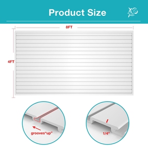 Pannello a Doghe in PVC <span class=keywords><strong>Bianco</strong></span> da Parete 4x2ft Sistema di Stoccaggio per Garage e Officina Resistente - Product Image 4