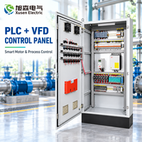 Panneau de commande d'automatisation industrielle avec contrôleur logique programmable, variateur de fréquence et protection électrique