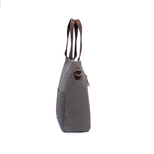 Sac fourre-tout en toile OEM ODM 30X12X31CM avec fermeture éclair, imperméable, couleur unie, mode, pour le quotidien, les voyages, les courses, sac à bandoulière pour femmes - Product Image 6