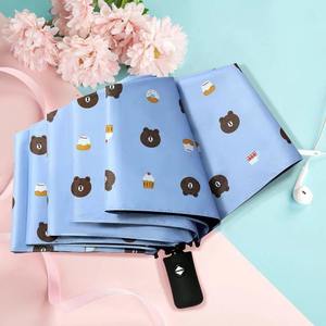 Großhandel 3-fach Faltbarer UV-Schutz Regenschirm Cartoon-Bär Werbeartikel Beliebter UV-Schutz 8-Rippen Automatischer Faltschirm Mit Logo - Product Image 3