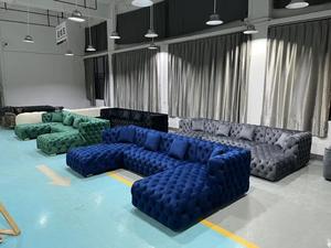 New Design Modern U-<strong>Shape</strong> Corner Sofa Set <strong>Luxury</strong> Velvet Fabric Chesterfield Tufted Sofa Vintage Sectional Modular <strong>Couch</strong> - Product Image 4