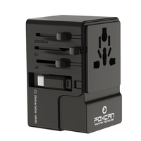 FOXCAN Verbessertes 70W GaN PD Universal-Reiseladegerät mit Mehrfach-Anschlüssen, 2 USB-C PD & 2 USB-A QC für Geschäftsreisen