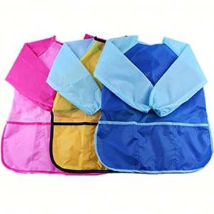 <b>Kids</b> Art Smock Drawing <b>Apron</b> Long Sleeve High Polyester Waterproof Painting <b>Apron</b> Three Pockets for Garden Kitchen Use - Product Image 6
