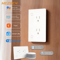 Stop Kontak Dinding Pintar WiFi 2.4GHz Kualitas Tinggi Desain Baru Kuningan Tuya Touch Outlet Daya Rumah Cerdas