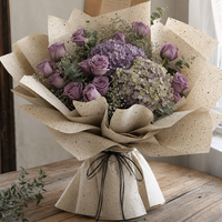 Papier d'emballage floral texturé marron naturel fait main en gros, papier cadeau pour fleuriste, fournitures pour fleuristes