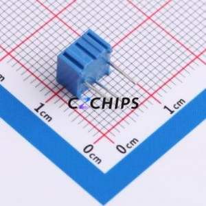 Résistance/potentiomètre réglable 3362P-1-103, composant traversant (THT)-3P, 7x6,8 mm, résistance 10 kOhm, 10 %, 500 mW, 250 ppm/ ℃ - Product Image 2