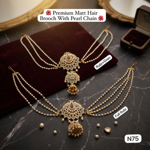 Broche de boda india, horquilla para el pelo, adorno para moño, joyería étnica de templo para mujeres y niñas, para fiestas festivas, venta al por mayor del fabricante - Product Image 1