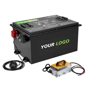 HHS高尔夫球车电池36v 48v 72v 72ah 100ah 160ah 200ah带充电器的高尔夫球车锂电池