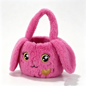 Customized Bunny plush bag,Rabbit plush handbag,Pink plush bunny <b>purse</b>,Animal plush tote bag, bunny plush bag - Product Image 5