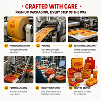 Boîte d'emballage alimentaire jetable personnalisée en papier kraft pour la restauration rapide, boîte à emporter pour hamburgers, frites, ailes de poulet