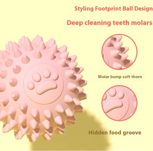 Giocattolo Interattivo per Cani a Forma di Palla con Impronte di Zampe Colorate, Ecologico, per Pulizia dei Denti, Morbido in Gomma da Mordere - Product Image 3