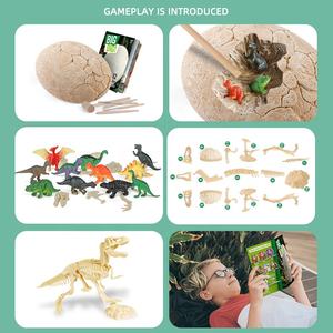 Juguete de Descubrimiento de Dinosaurios, Excavación Arqueológica, Set de Huevos con Fósiles y Esqueletos de Dinosaurios, con 12 Dinosaurios y Herramientas de Excavación - Product Image 6