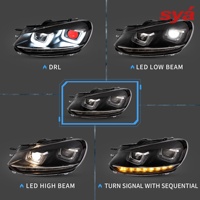 Phares LED SYA pour Golf 6 MK6 2010-2014 Modèles Halogènes (SAUTÉE DE LA CATÉGORIE FTT GTI/R) Mise à niveau vers des ampoules Demon Eyes, ampoules non incluses