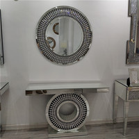 Console de table en aluminium, style Antique, avec miroir