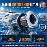 Raccord de sortie de tuyau traversant le coque en acier inoxydable 316 de 1/2 pouce, raccords traversants pour bateaux et yachts, accessoires de quincaillerie marine