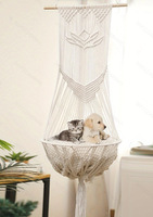 Handmade tecido gato cama pet bag para pendurar o gato hammock