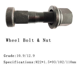 Nieuwe Shenghang <span class=keywords><strong>SAF</strong></span> vervangende wielnaafbout M22*1.5/M24*1.5 40Cr 35CrMo 10.9 12.9 HRC gefosfateerd zilver Dacromet zink - Product Image 4