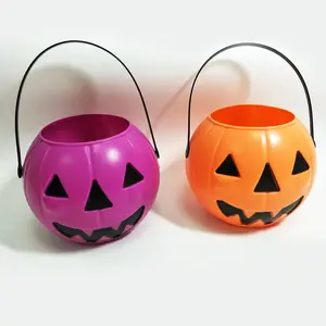 Atacado Festival Presente Brinquedos Halloween Candy Basket Plastic Pumpkin Bucket