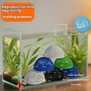 空心鱼半球避难所黑壳庇护所塑料蜂窝虾鱼水晶饲养水族箱装饰袋 - Product Image 2