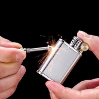 Briquet torche à kérosène en métal, double usage, gravure laser, coupe-vent, style européen, portable, rechargeable, cadeau