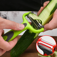 3-in-1 roestvrijstalen roterende aardappel- en groenteschiller met antislip handvat, multifunctionele groente- en fruitrasp, keukenhulpje