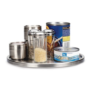 Escurridor de vajilla de dos niveles, estante negro para especias, 360, 10 pulgadas, mesa de comedor redonda, Suzan única - Product Image 2