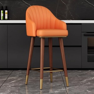 Modern Minimalist Style Luxury <strong>High</strong> <strong>Chair</strong> Handmade Velvet Leather Outdoor Hotel Restaurant Kitchen Living Room Use <strong>Breakfast</strong> <strong>Bar</strong> - Product Image 4