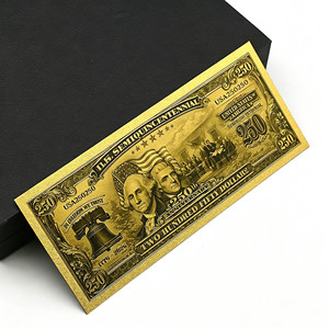 Billete Conmemorativo del 250 Aniversario de EE. UU. en Lámina de Oro, Moneda de Colección de $250, <span class=keywords><strong>Diseño</strong></span> de la Campana de la <span class=keywords><strong>Libertad</strong></span> y la <span class=keywords><strong>Estatua</strong></span> de la <span class=keywords><strong>Libertad</strong></span> - Product Image 1