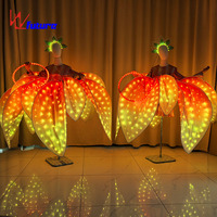 Pleine couleur LED pétale jupe fleur ouverture danse grande balançoire robe danse moderne Performance vêtements Costumes