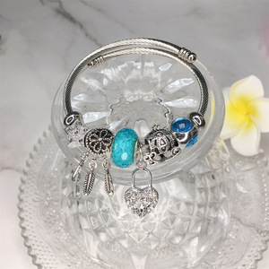 Open Charm <strong>Bracelet</strong> <strong>Dreamcatcher</strong> Electroplating DIY Heart Lock Stainless Steel <strong>Bracelet</strong> Wholesale - Product Image 6