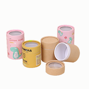 Boîte d'emballage kraft rose personnalisée <span class=keywords><strong>avec</strong></span> fenêtre en PVC transparente, doublure et éponge en coton pour l'impression de logo de boîte de tube de papier alimentaire - Product Image 1
