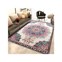 Tapis en cachemire avec support TPR, lavable, pliable, à poils courts, pour salon, chambre, chevet, canapé, table basse, tapis rembourré en polyester