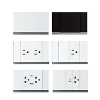 1-fach und 2-fach LED-Lichtschalter und 6-fach Amerikanische Steckdosen, sowie die komplette Serie thailändischer Steckdosen.