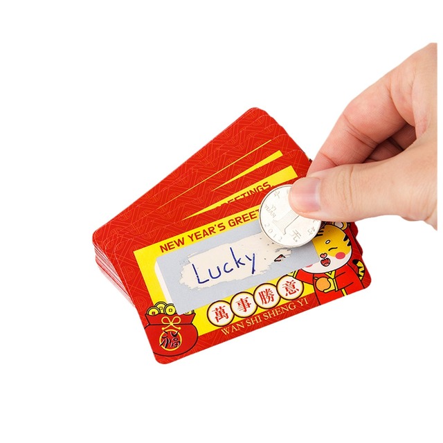 Self Made Scratch Card Coupon Printing Reward Coating Scratching Music Cartoon Fun Scratching Awards