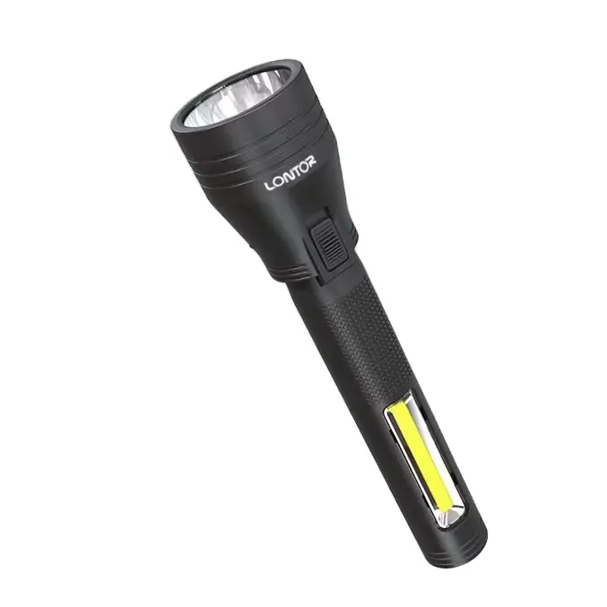 LONTOR Rechargeable LED Flashlight Super Bright Torch With Side Light TH394A
