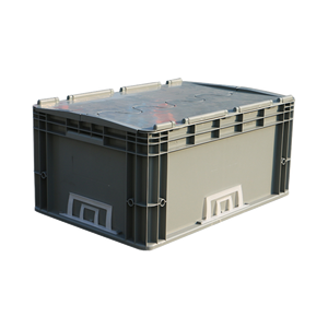 Cajas de almacenamiento de plástico encajables grises de 600*400*280mm, contenedor apilable para embalaje móvil y caja de almacenamiento logístico - Product Image 1