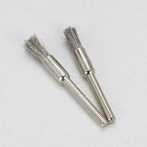 Small Steel Wire <b>Brush</b> Stainless Steel Handle <b>Round</b> Shape For Electronic Digital Equipment Cleaning Durable - Product Image 3
