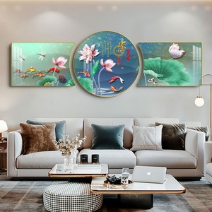 Neue dekorative Malerei moderne Licht Luxus Sofa Hintergrund Wand Triptychon Kristall Porzellan Malerei mit Diamanten Wand kunst - Product Image 2