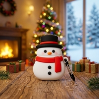 Casing Airpods Silikon Natal Custom, Model Santa PVC Lucu, Grosir MS-SC, Hadiah Festival, Merchandise Buatan China
