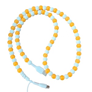 Custom Sun Egg White 2-en-1 Cargadores de teléfono con cuentas de moda <span class=keywords><strong>Creative</strong></span> Pearl <span class=keywords><strong>Cables</strong></span> de teléfono celular 5A Carga rápida para computadora - Product Image 1