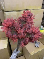 Bouquet de feuilles d'érable artificielles de haute qualité pour décorations de fête et de jardin, feuilles d'érable d'automne