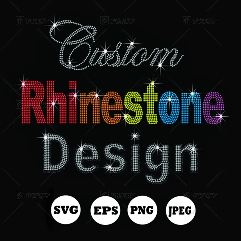 Custom Rhinestone Logo Heat Transfer Design Hotfix Rhinestone Template Pattern Rhinestone Transfer