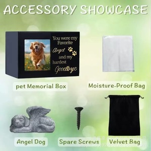 Pet <b>Urn</b> Wooden Rectangle Memorial Box With Photo Frame For Dog <b>Cat</b> Pet Cremation Keepsake Storage Durable - Product Image 4