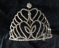 Maßgefertigte Sterling Silber Legierung Diamant Strass Hochzeit Jubiläum Verlobung Miss World Pageant Kronen