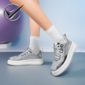 Four-season leather breathable <b>low</b>-<b>top</b> casual work shoes in large size for couples, with sequin accents, for a laid-<b>back</b> look. - Product Image 6