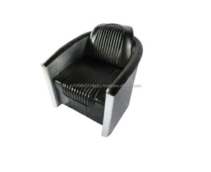 Sofá aviador de cuero auténtico negro Vintage de diseño de fábrica, sofá de Loft Industrial de 3 plazas, muebles hechos a mano, producto a granel - Product Image 3