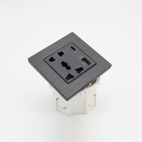 Prise murale universelle BENDI à cinq trous, 1 port USB-A, 1 port USB-C, 16A 250V, matériau en aluminium, utilisation hospitalière, charge rapide intelligente Zigbee