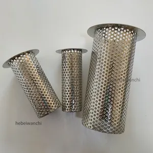 Venta de fábrica, cilindros de filtro de metal perforado con orificio redondo de acero inoxidable, tubo de malla de alambre sinterizado