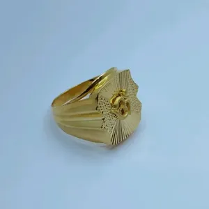 แหวนทองคำผู้ชายสุดหรู ดีไซน์หัวสิงโตประณีต แหวนตราประทับ เครื่องประดับชั้นดี - Product Image 1