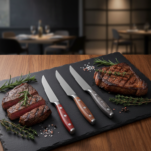 Ultra Sharp Serrated Steak <strong>Knife</strong> Set with Ergonomic Handle 4 Color Stainless Steel Kitchen <strong>Dinner</strong> <strong>Knives</strong> for Meat - Product Image 3